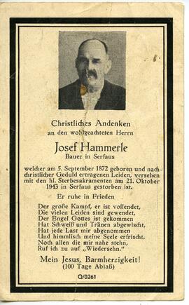 Josef Hammerle, Rückseite