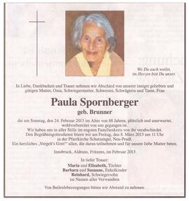 Paula Spornberger geb. Brunner