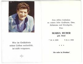 Maria Huber geb. Deisl Postwirtin