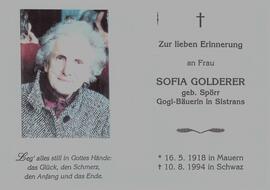 Sofia Golderer geb. Spörr Goglbäuerin