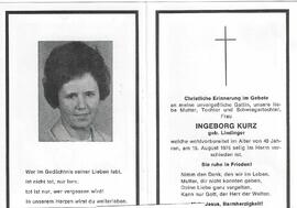 Ingeborg Kurz geb. Lindinger