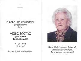 Maria Matha geb. Bucher