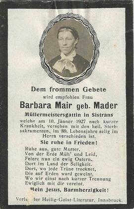 Barbara Mair geb. Mader