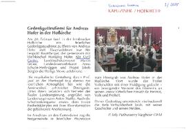 Andreas Hofer Gedenkgottesdienst