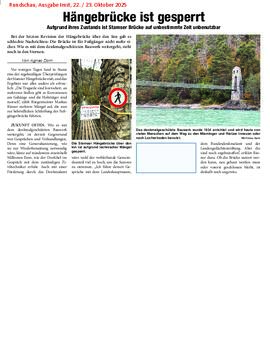 Hängebrücke gesperrt