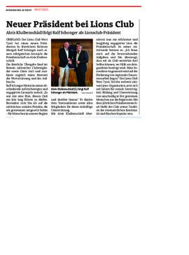 Neuer Präsident Lions Club