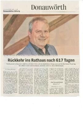 Bgm. Martin Scharr; Rückkehr ins Rathaus