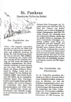 Kirchenführer St. Pankratius alt Telfes 1994