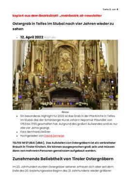 Ostergrab Telfes alle 4 Jahre