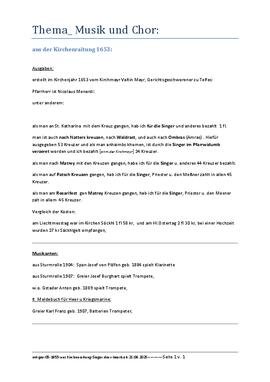 Sänger genannt in Kirchenrechnung