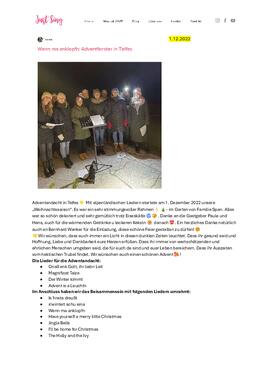 Singgruppe &quot;Just Sing&quot;  Adventfenster singen