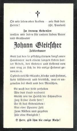 Gleirscher Johann vulgo Jedlerbauer Neustift