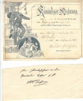 Kaminfeger Rechnung 1896 bis 1897