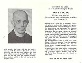 Mair Josef Pfarrer Fulpmes  Mieders