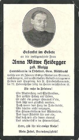 Muigg Anna Wwe Heidegger Huterbäurin Matrei