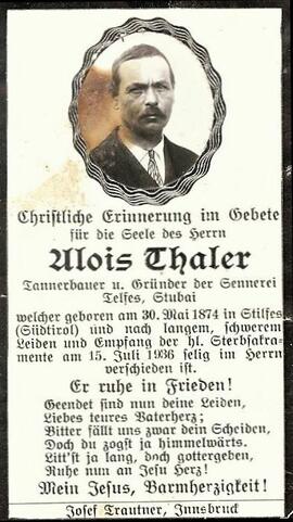 Thaler Alois Tannerbauer Stilfes Telfes