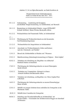 Tätigkeitsbericht Schützen-
