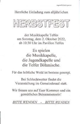 Herbstfest MK Telfes und Holzbläser