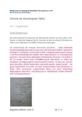 Musikgeschichte Telfes aus Homepage Musik