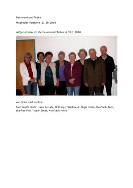 Mitglieder im Vorstand Telfes Tiroler Seniorenbund