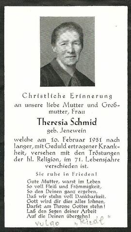 Jenewein Theresia verh Schmid Riedlbäurin Telfes