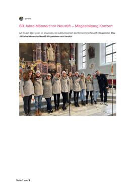 Singgruppe &quot;Just Sing&quot;  Konzert mit Männerchor Neustift