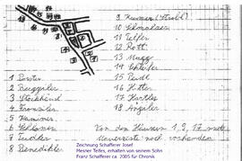 Plan der  abgebrannten Häuser 1891 - Schafferer Josef