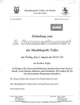 Musikkapelle Telfes  2. Sommerkonzert