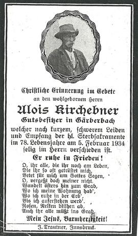 Kirchebner Alois Gärberbach-Innsbruck