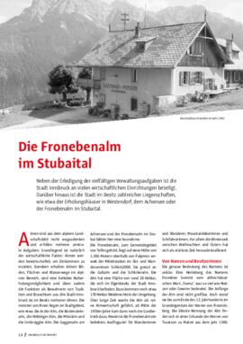 Fronebenalm - Geschichte im "Innsbrucker Stadtblatt"