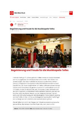 Begeisterung für MK Telfes - Frühjahrskonzert
