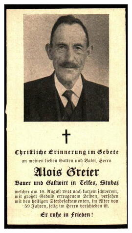 Greier Alois Gastwirt Telfes