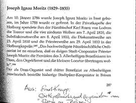 Pfarrer Josef Moritz - Lebenslauf
