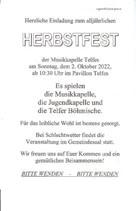 Herbstfest MK Telfes und Holzbläser