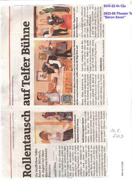 Theater--&quot;Baron Xaver&quot; -Zeitungsbericht