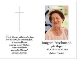Frischmann Irmgard geb. Mages Telfes