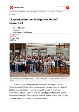 Jugenphilharmonie Wipptal Stubai konzertiert