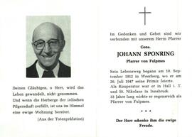 Sponring Johann Pfarrer Weerberg Fulpmes