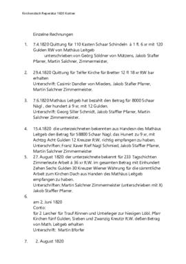 Kirchendach Reperatur-RechnungenTranskript