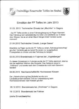 FFW-Telfes-Einsätze 2013 Liste