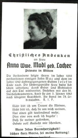 Lacher Anna-Wwe Madl - Innsbruck