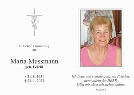 Mussmann geb. Ferchl Maria Neustift - Fulpmes