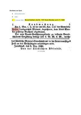 Brand  1840 des Gallhofs des Alois Wanker