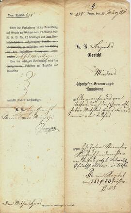 Hypothek Armenfonds-Kremser-Wendelin Pfurtscheller