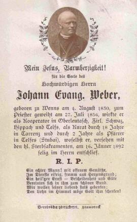 Weber Johann  Pfarrer Wenns Telfes