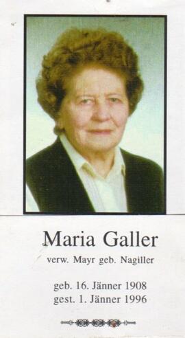 Nagiller Maria vh Galler verw Mayr Mieders