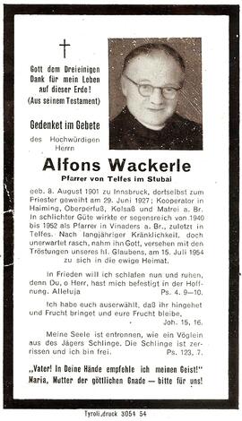 Wackerle Alfons Pfarrer Telfes