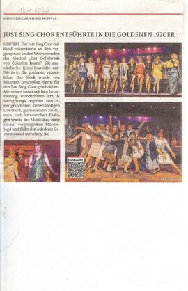 Zeitung zum Musical des Just Sing Chor