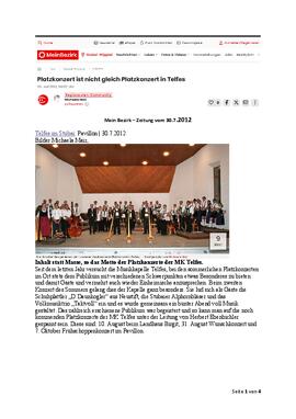 Musikkapelle Telfes besonderes Platzkonzert im Pavillon
