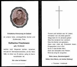 Frischmann Katharina geb Kirchmayr Sellrain Telfes
